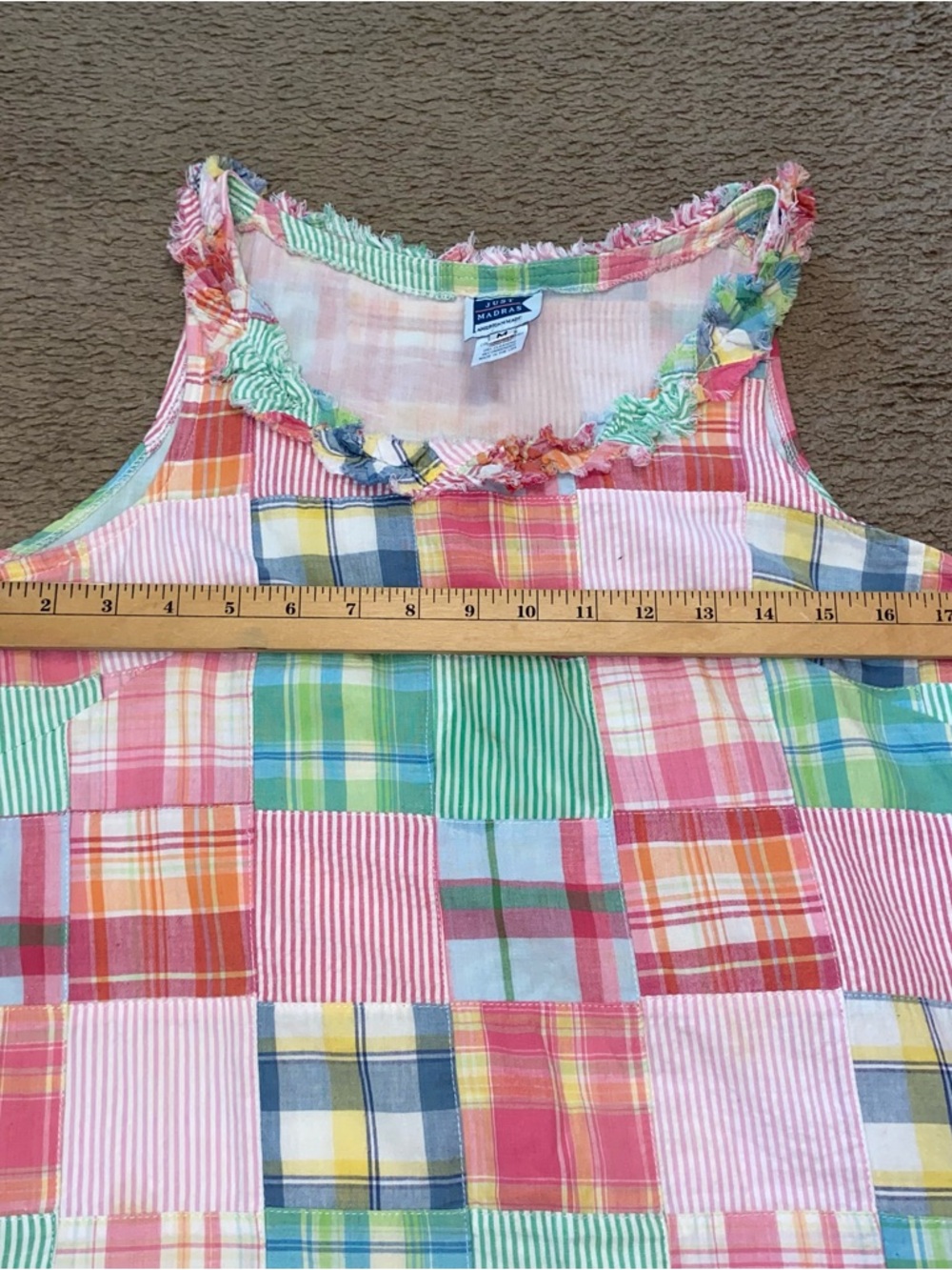Girls Patchwork Ruffle-Trim Sundress - Multicolor - Picture 6 of 6